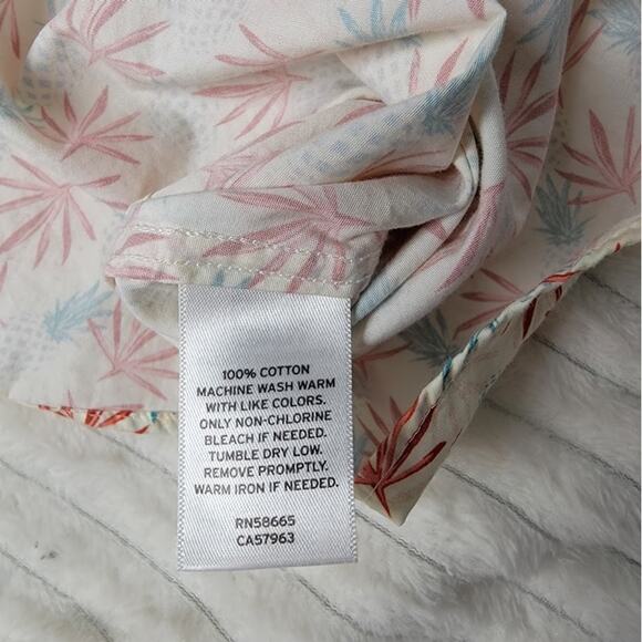 1901 Fairview Wash Shirt Men’s L Pineapple Print Button Up Cotton Short Sleeve - Picture 7 of 9